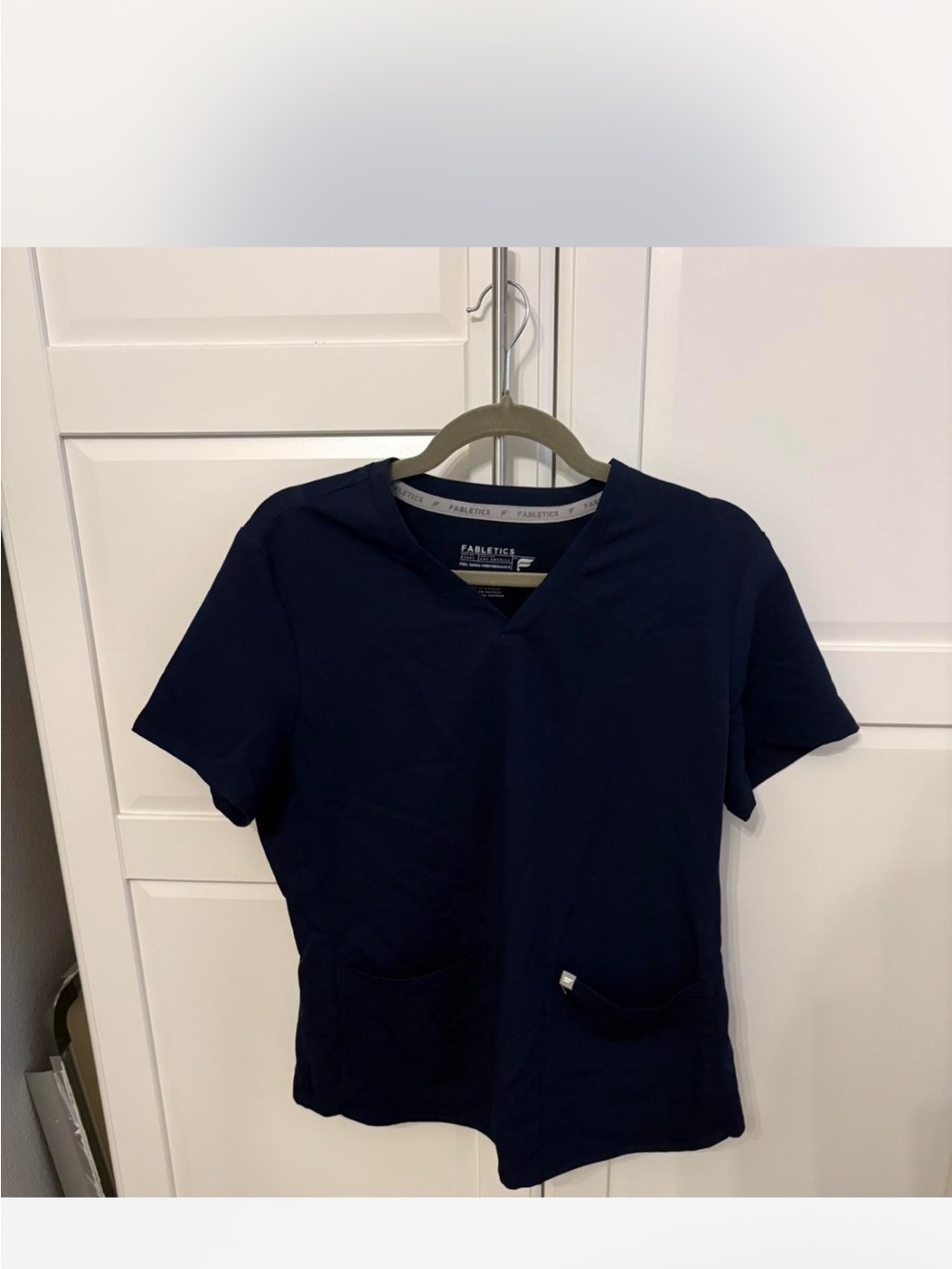 Fabletics Navy V-Neck Short Sleeve Top